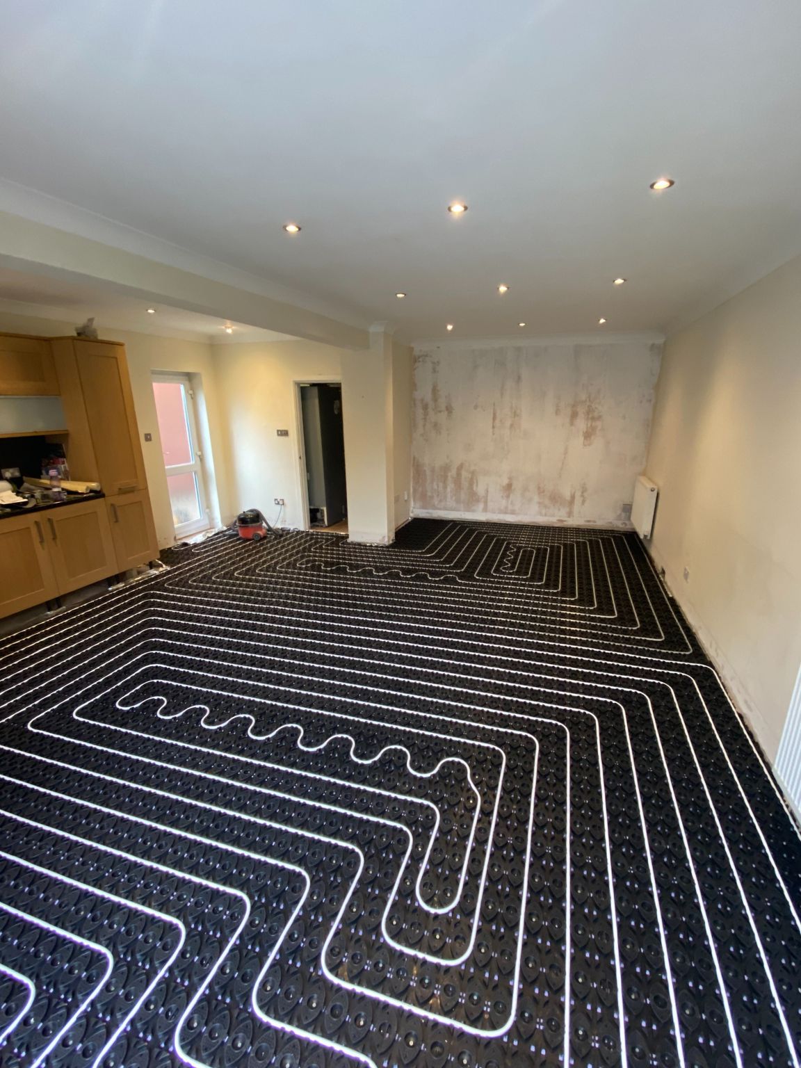 Low profile underfloor heating system connected to the old Worcester boiler